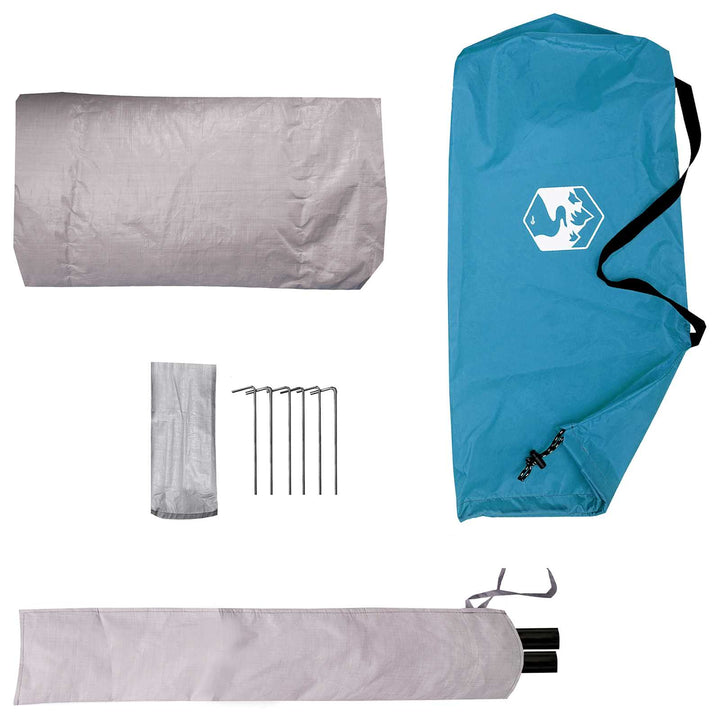 Backpacking Telt Blå 2-personers 185T Polyester med PU Coating