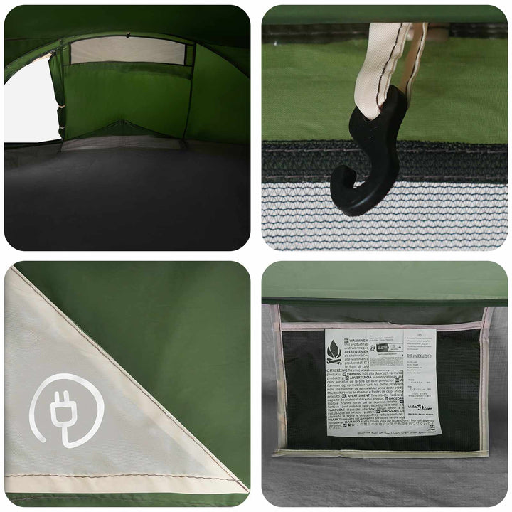 Backpacking Telt Grøn 4-personers 185T Polyester med PU Coating