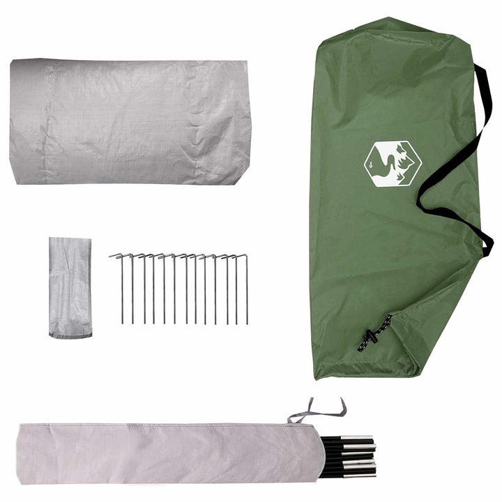 Backpacking Telt Grøn 2-personers 185T Polyester med PU Coating