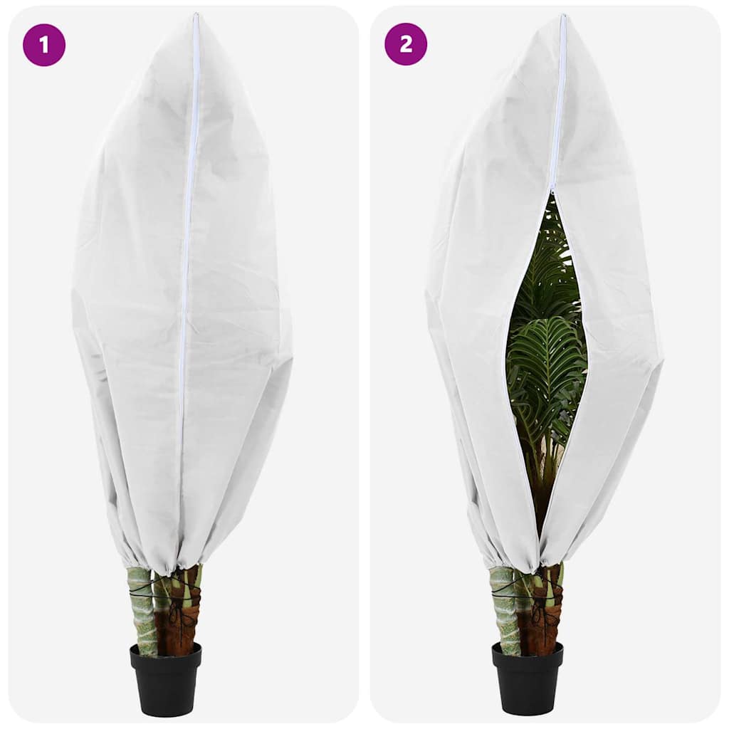 Frostbeskyttelses Plantefleece Dække 5 pcs Hvid 1,55 x 1,55 m