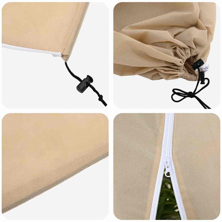 Frostbeskyttelses Plantefleece Dække 5 pcs Beige 1,55 x 1,55 m