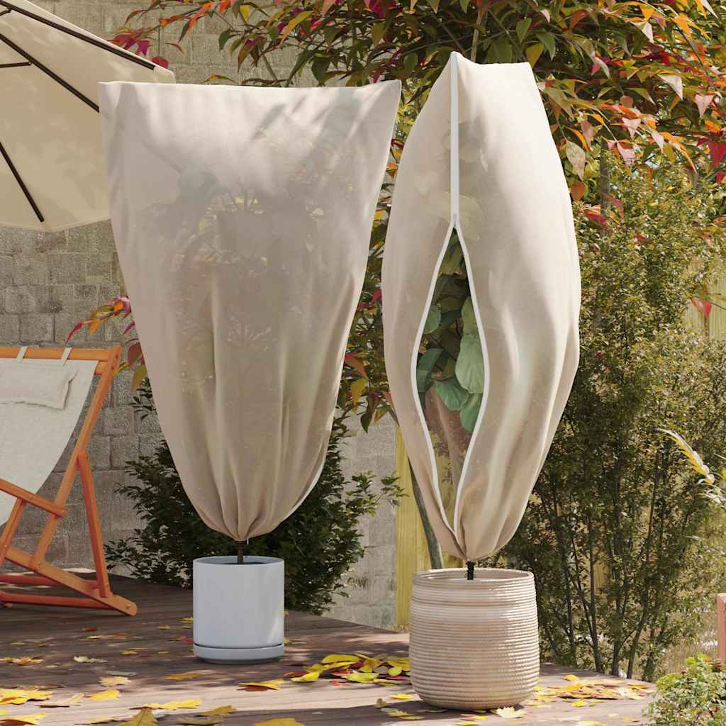 Frostbeskyttelses Plantefleece Dække 5 pcs Beige 1,55 x 1,55 m