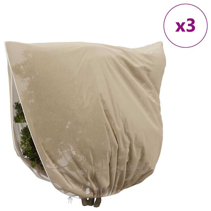 Frostbeskyttelses Plantefleece Dække 3 pcs Beige 3,5 x 3,93 m
