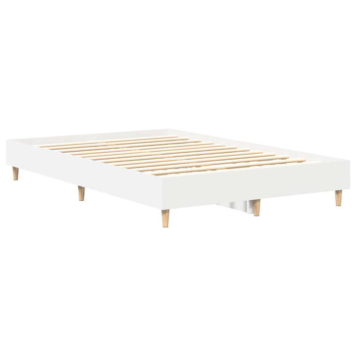 Sengestel Hvid 137 x 190 cm Konstrueret træ
