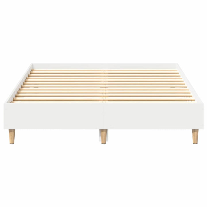 Sengestel Hvid 137 x 190 cm Konstrueret træ