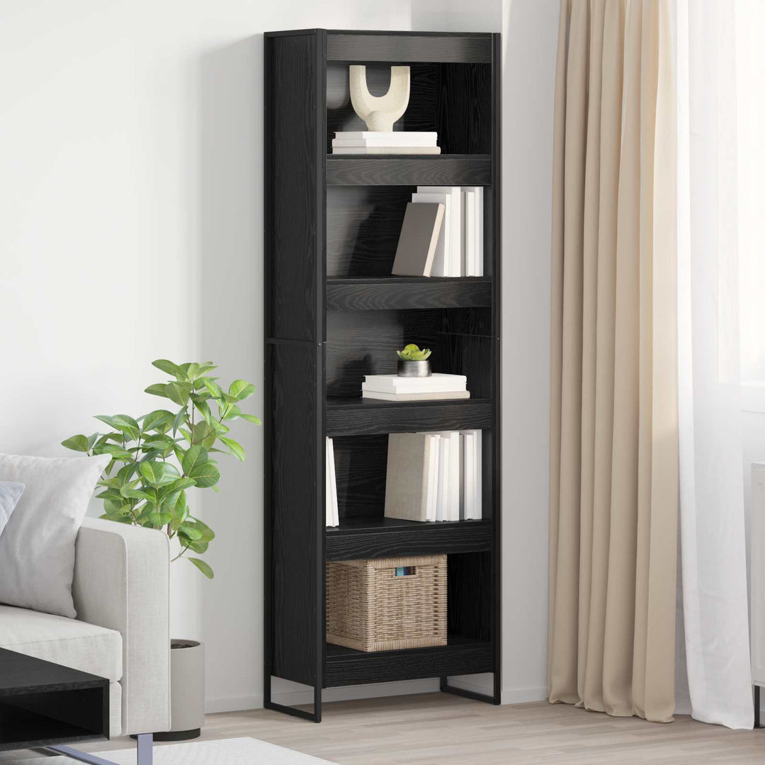 Bogskab 60 x 30 x 189,5 cm Konstrueret træ Sort eg