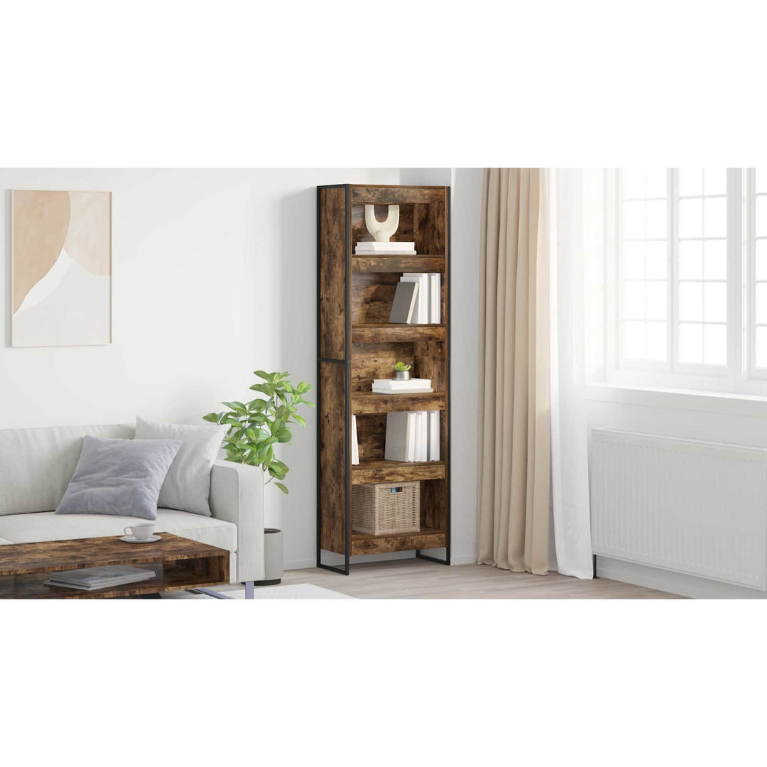 Bogskab 60 x 30 x 189,5 cm Konstrueret træ Røget Eg