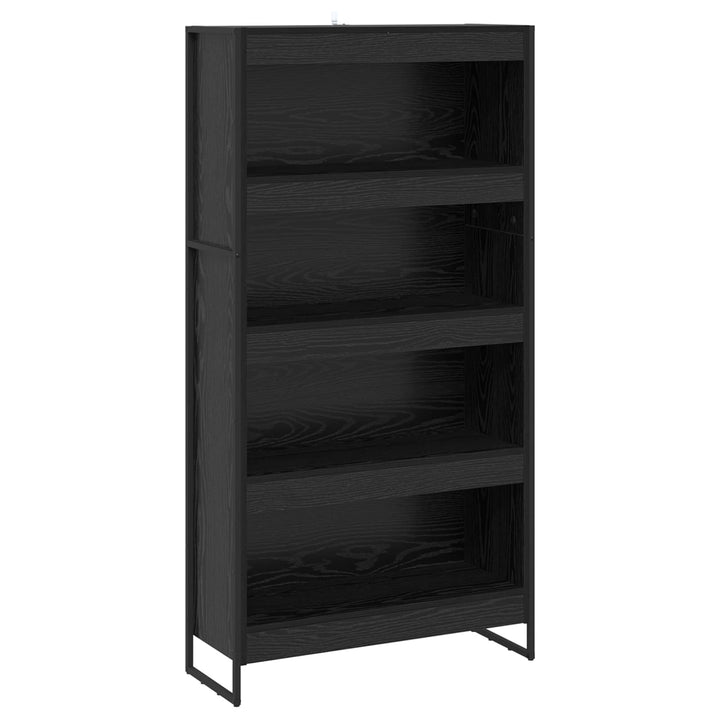 Bogskab 80 x 30 x 155 cm Konstrueret træ Sort eg