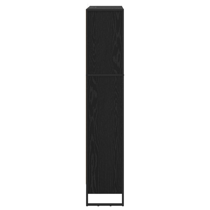Bogskab 80 x 30 x 155 cm Konstrueret træ Sort eg