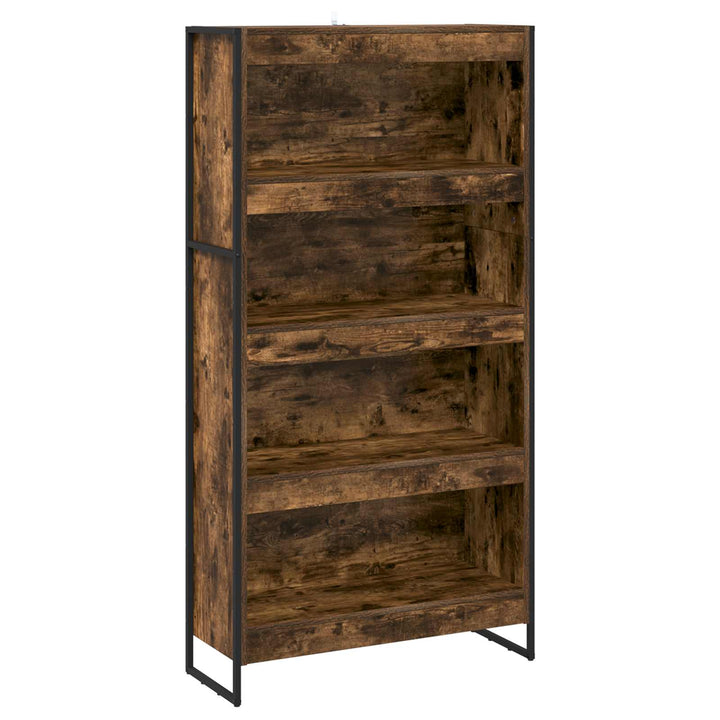 Bogskab 80 x 30 x 155 cm Konstrueret træ Røget Eg