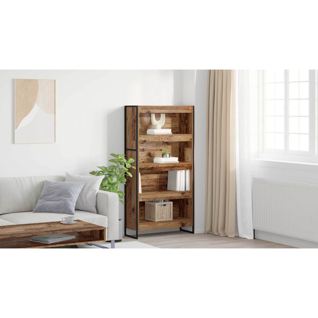Bogskab 80 x 30 x 155 cm Konstrueret træ Gammelt træ