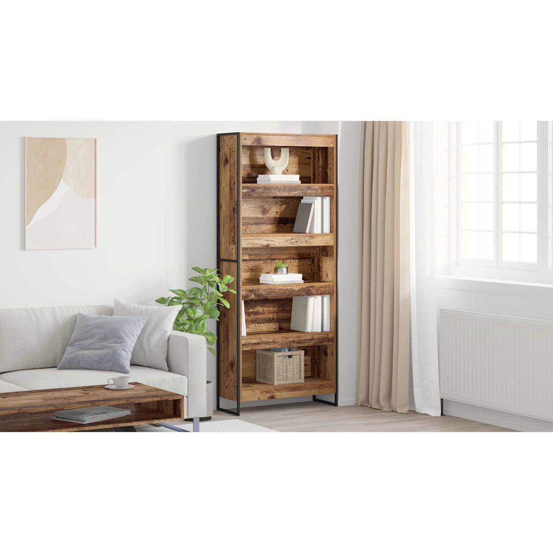 Bogskab 80 x 30 x 189,5 cm Konstrueret træ Gammelt træ