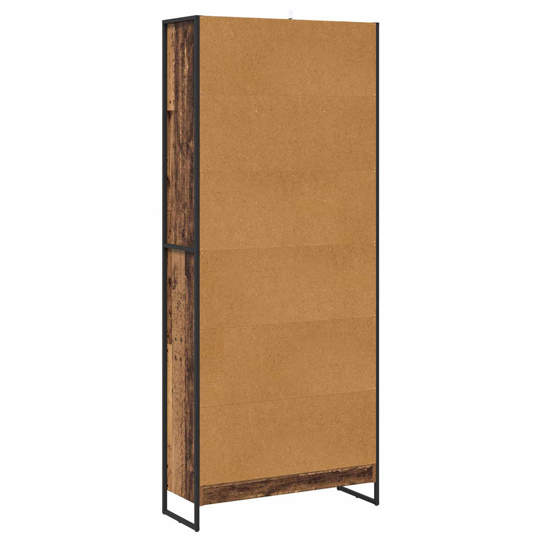 Bogskab 80 x 30 x 189,5 cm Konstrueret træ Gammelt træ