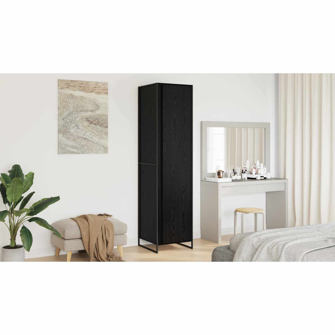 Warderobe med dør Sort eg 50 x 50 x 200 cm Konstrueret træ