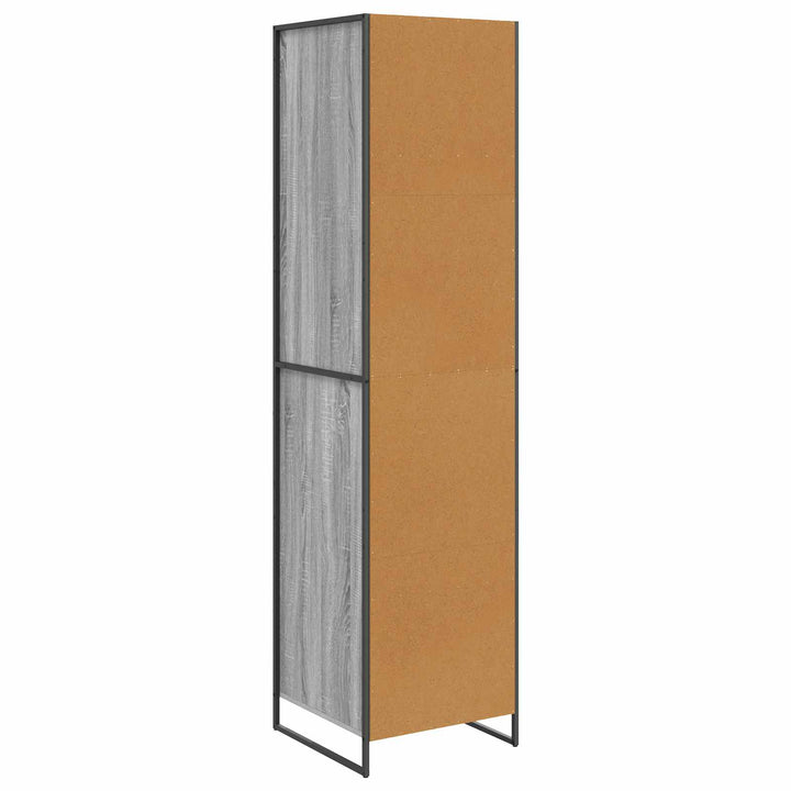 Warderobe med dør Grå Sonoma 50 x 50 x 200 cm Konstrueret træ