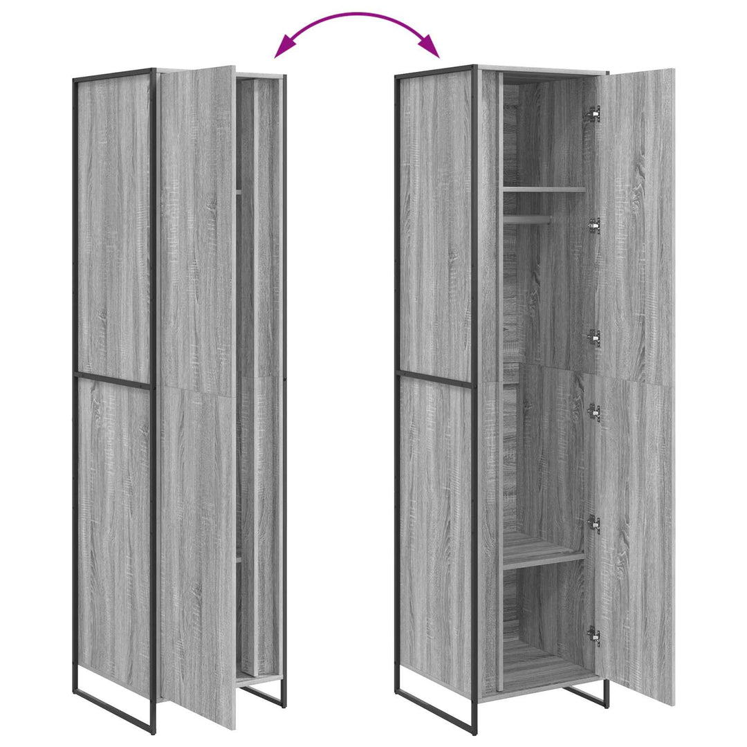 Warderobe 2 pcs Grå Sonoma 50 x 50 x 200 cm Konstrueret træ