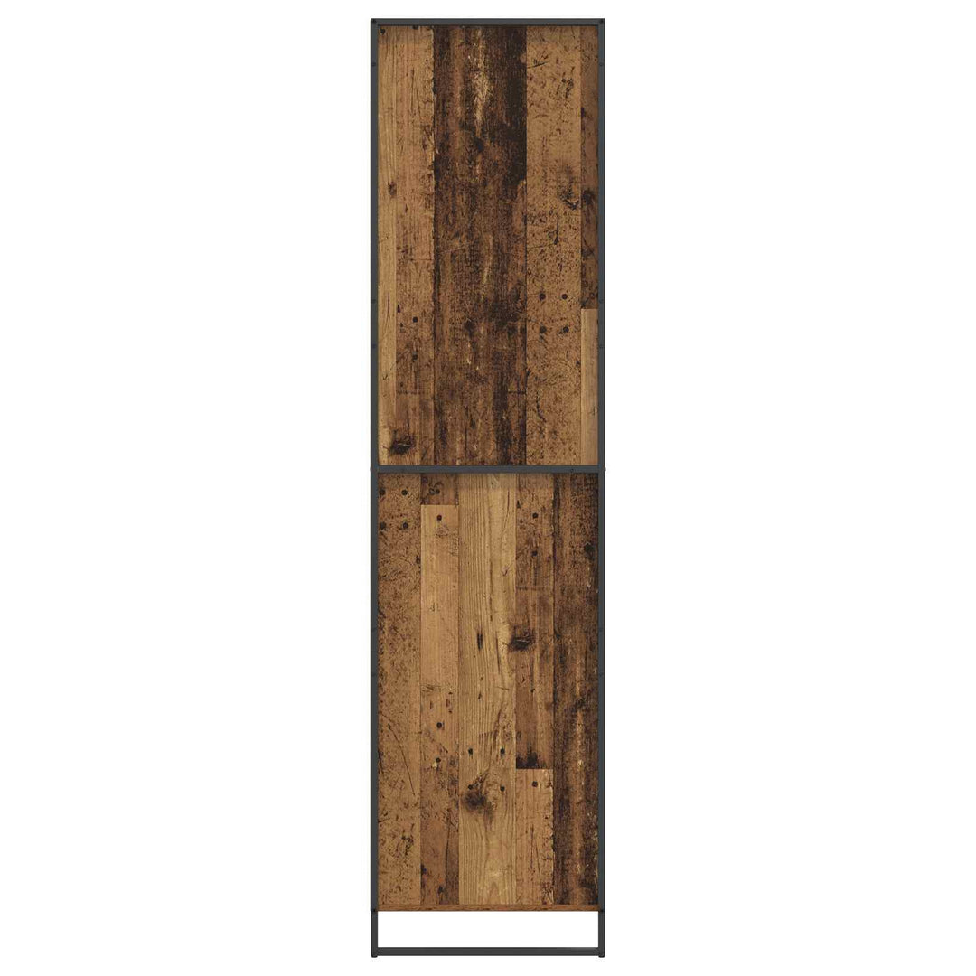 Warderobe med dør Gammelt træ 50 x 50 x 200 cm Konstrueret træ