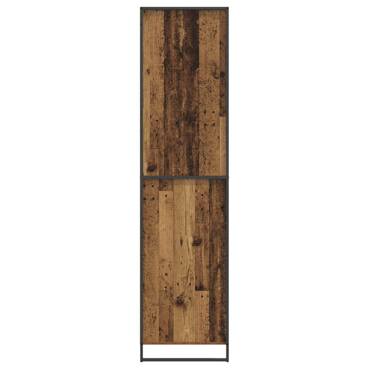 Warderobe med dør Gammelt træ 50 x 50 x 200 cm Konstrueret træ