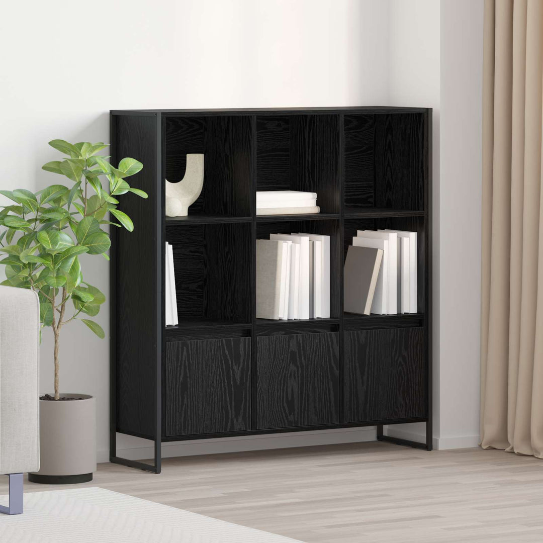 Bogskab 99,5 x 30 x 108 cm Konstrueret træ Sort eg
