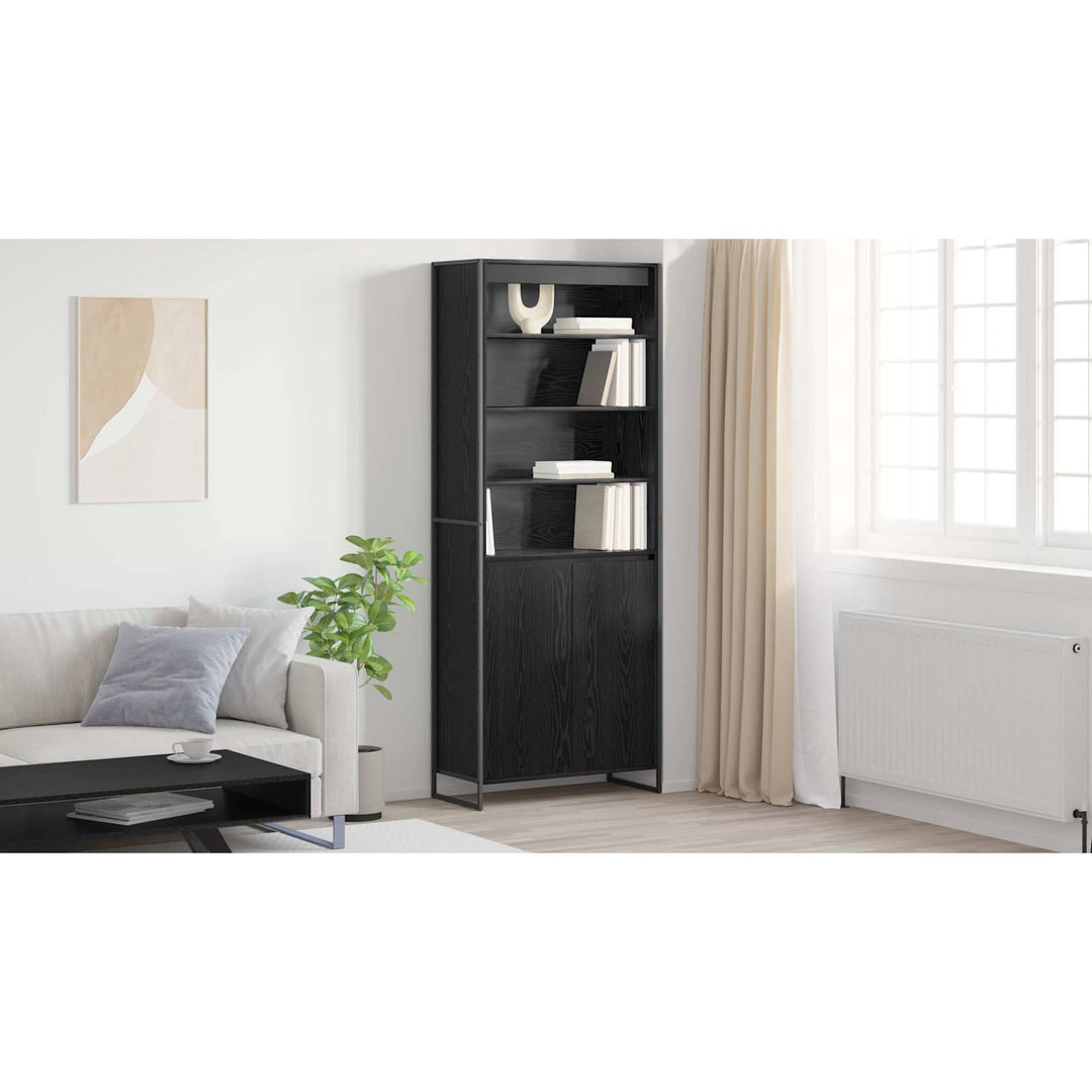 Høje Skabe Sort eg 79 x 36 x 200 cm Konstrueret træ