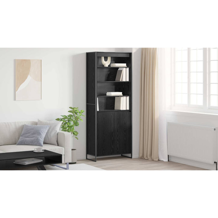 Høje Skabe Sort eg 79 x 36 x 200 cm Konstrueret træ