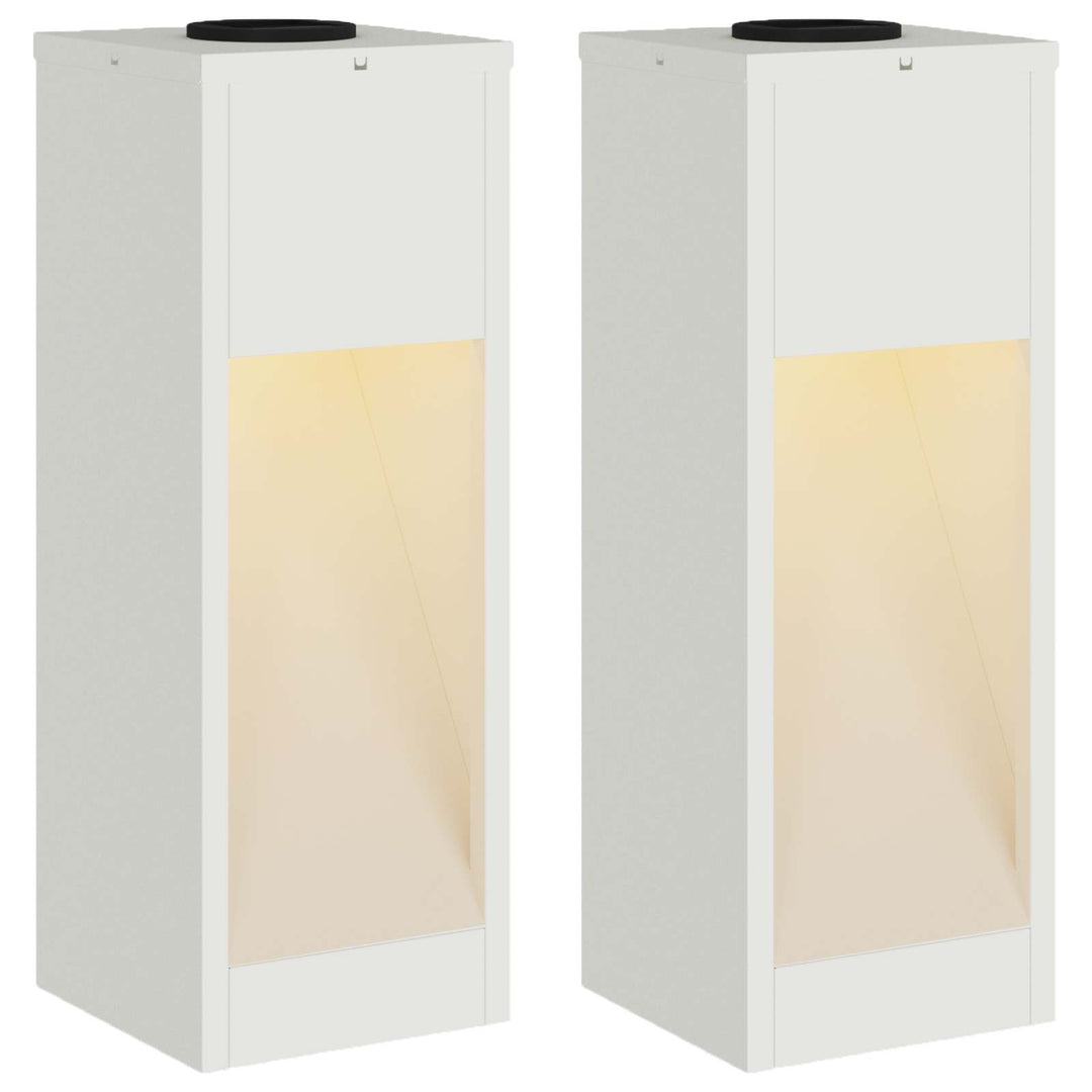 Solar Led Sti Lys 2 pcs Hvid Koldvalset Stål