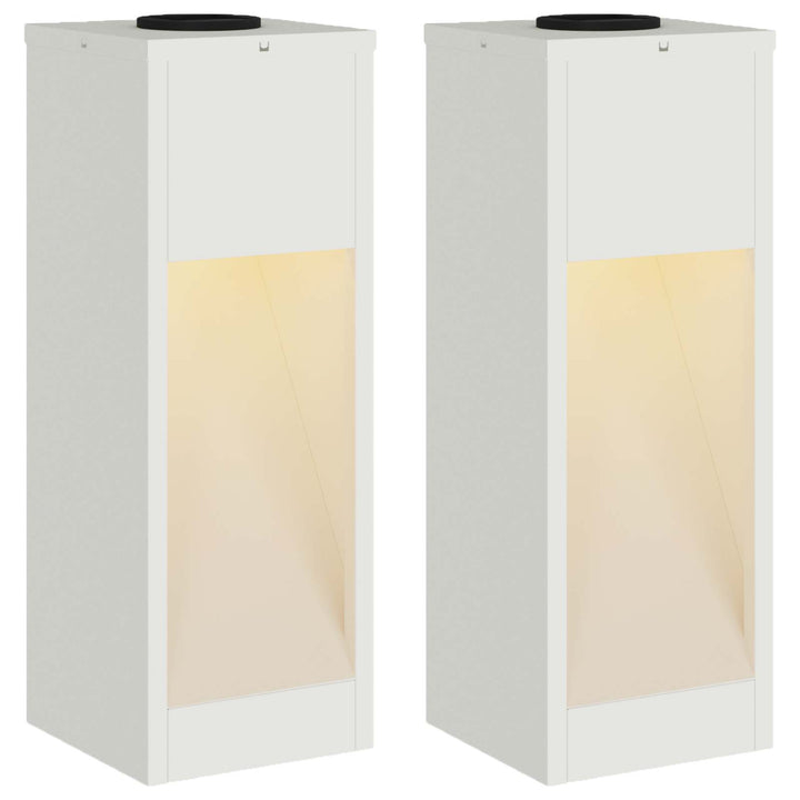 Solar Led Sti Lys 2 pcs Hvid Koldvalset Stål