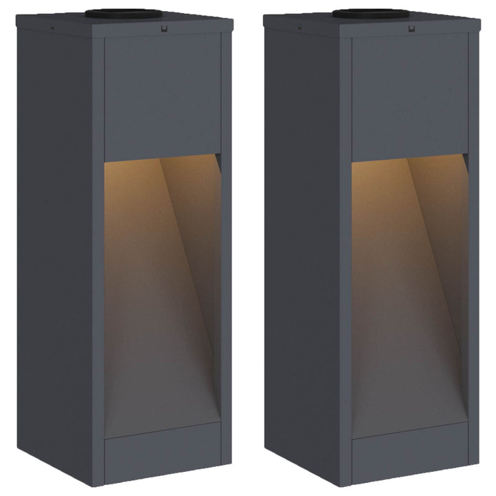 Solar Led Sti Lys 2 pcs Antracit Koldvalset Stål