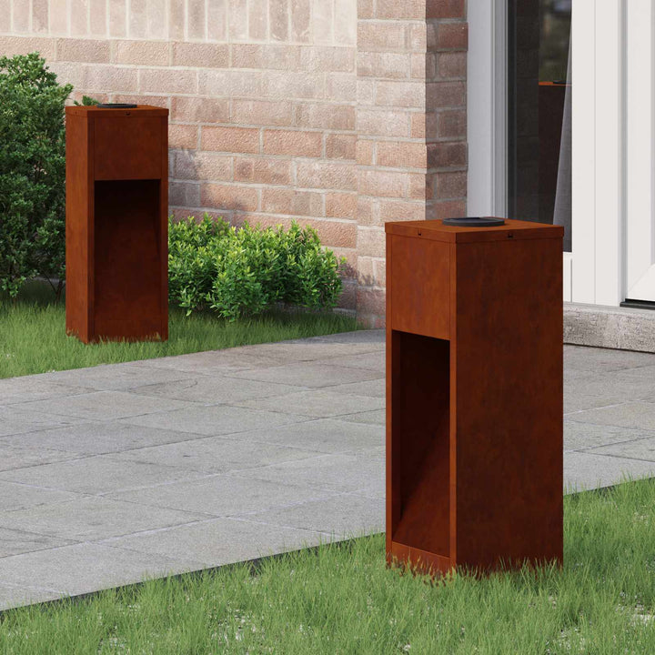 Solar Led Sti Lys med batteridrevne lys 2 pcs Bronze Cortenstål