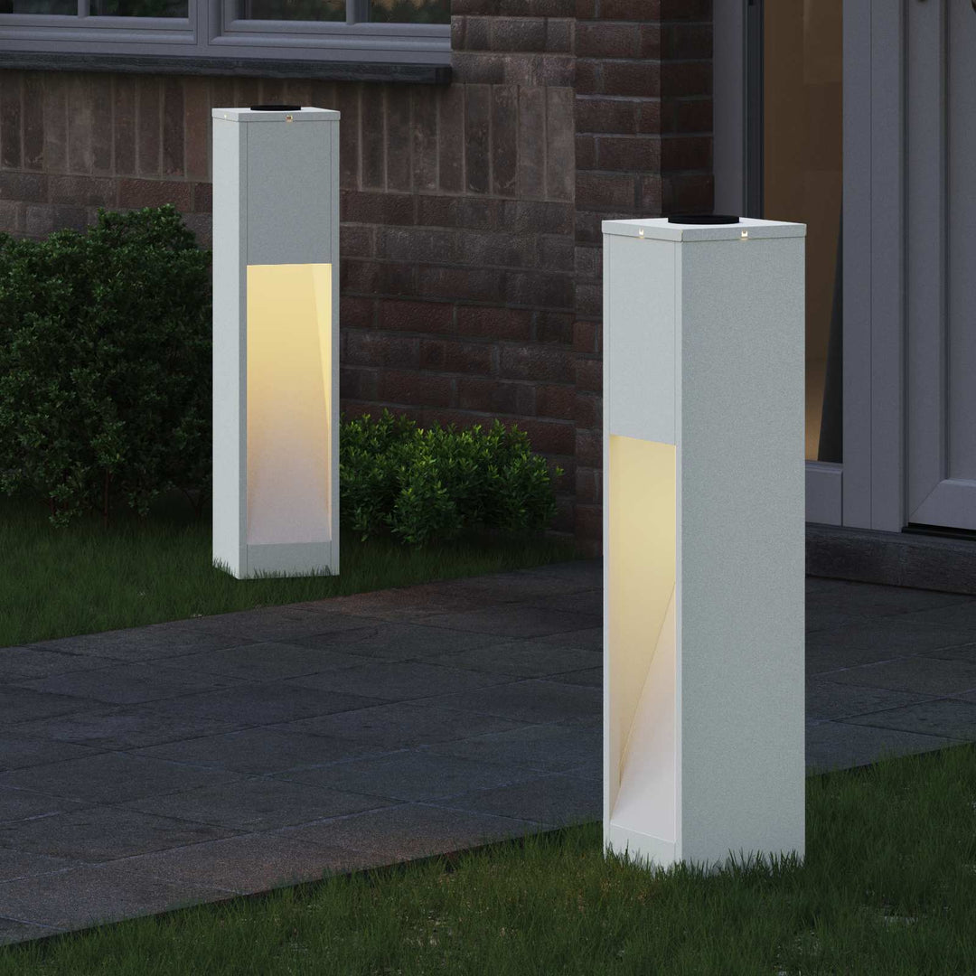 Solar Led Sti Lys 2 pcs Hvid Koldvalset Stål