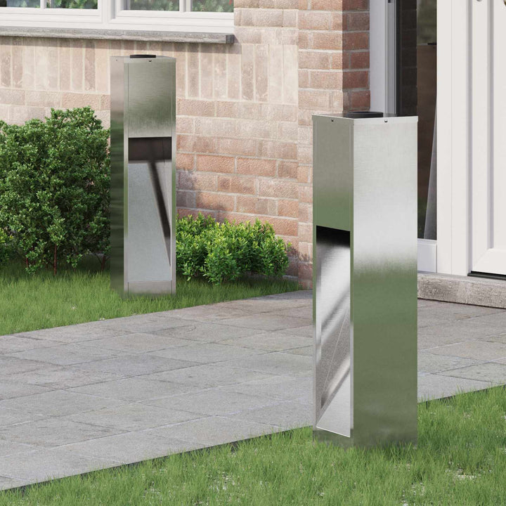 Solar Led Sti Lys 2 pcs Varm hvid 18 x 18 x 80 cm Rustfrit stål