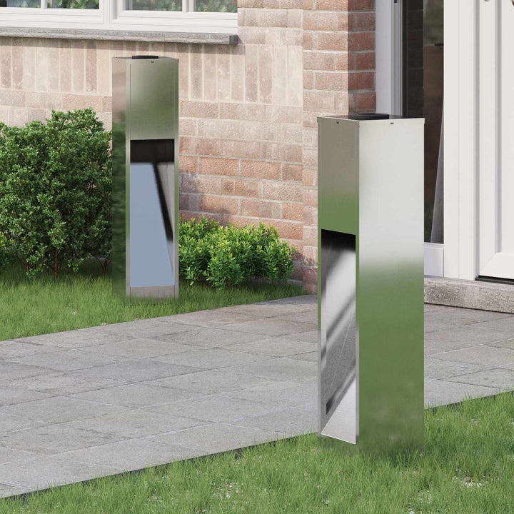 Solar Led Sti Lys med batteridrevne lys 2 pcs Sølv Galvaniseret