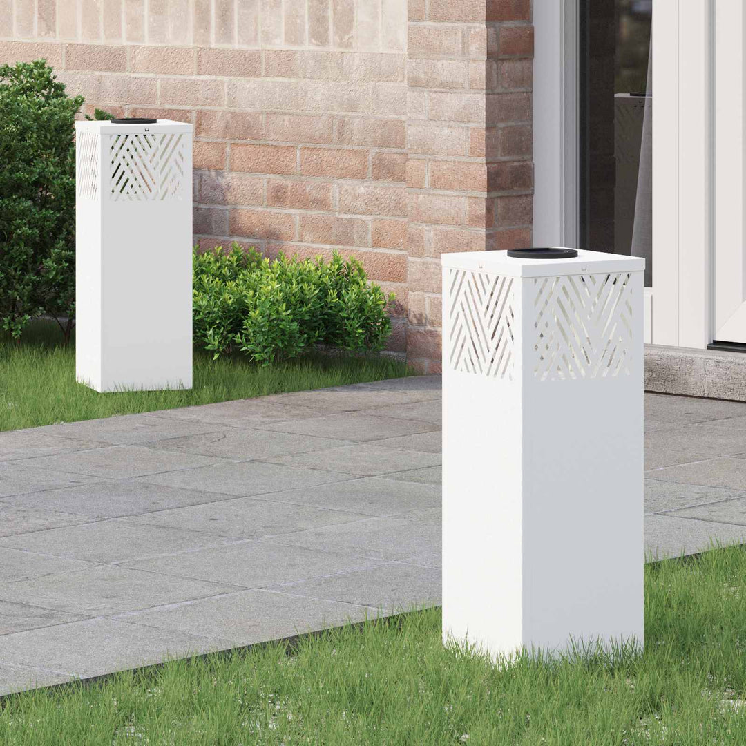 Solar LED sti lys 2 pcs Hvid Koldvalset Stål