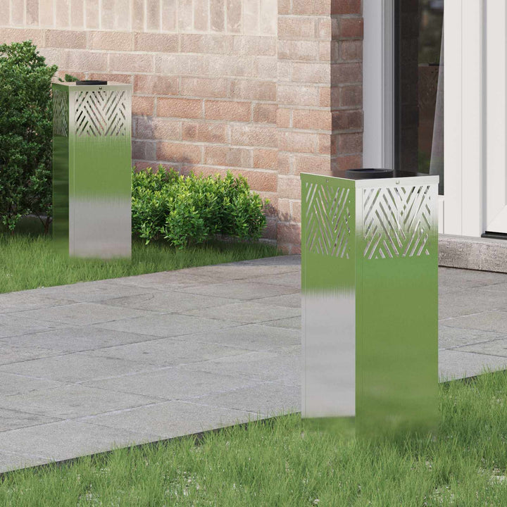 Solar LED sti lys 2 pcs Varm hvid 18 x 18 x 50 cm Rustfrit stål