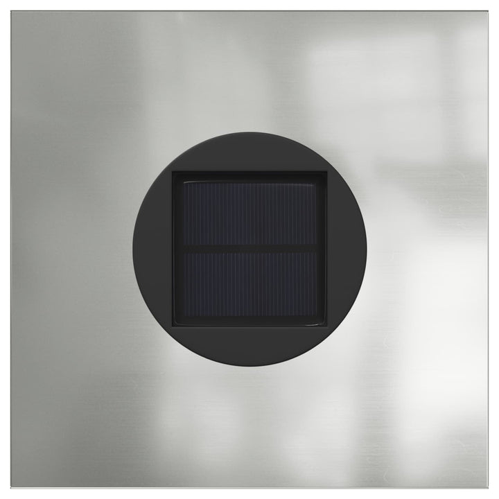 Solar LED sti lys med batteridrevne lys 2 pcs Sølv Galvaniseret