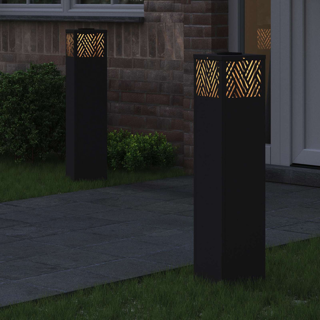 Solar LED sti lys 2 pcs Varm hvid 18 x 18 x 80 cm
