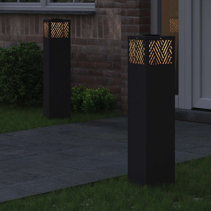 Solar LED sti lys 2 pcs Varm hvid 18 x 18 x 80 cm