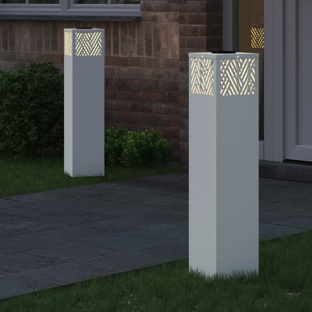 Solar LED sti lys 2 pcs Varm hvid 18 x 18 x 80 cm