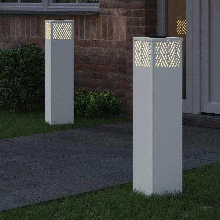 Solar LED sti lys 2 pcs Varm hvid 18 x 18 x 80 cm
