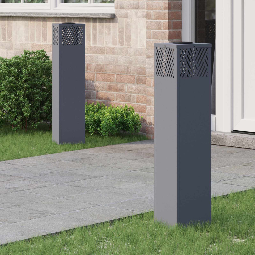 Solar LED sti lys 2 pcs Varm hvid 18 x 18 x 80 cm