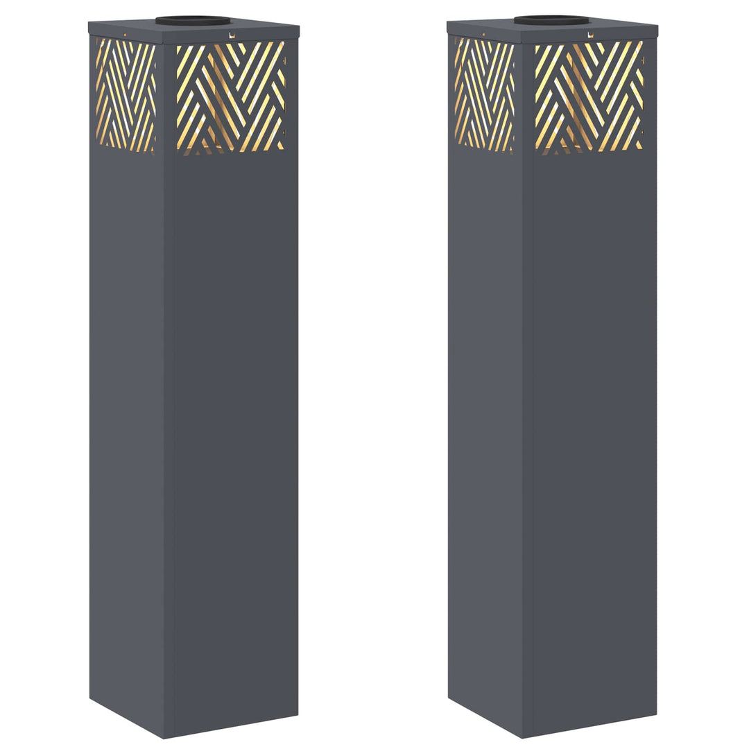 Solar LED sti lys 2 pcs Varm hvid 18 x 18 x 80 cm