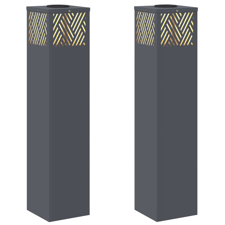 Solar LED sti lys 2 pcs Varm hvid 18 x 18 x 80 cm