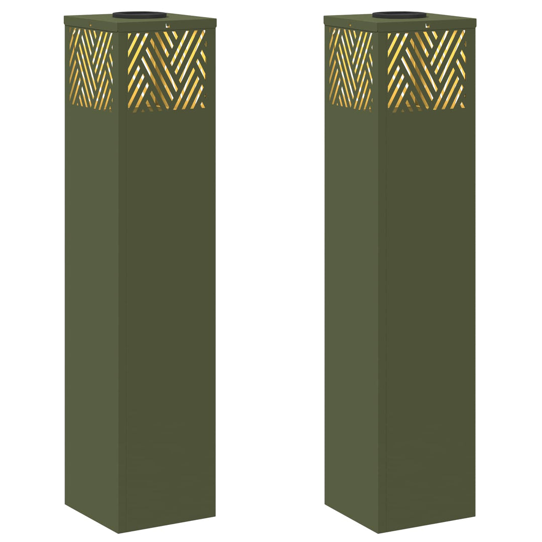 Solar LED sti lys 2 pcs Varm hvid 18 x 18 x 80 cm