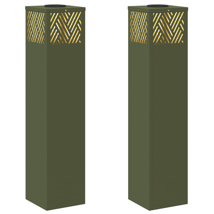 Solar LED sti lys 2 pcs Varm hvid 18 x 18 x 80 cm