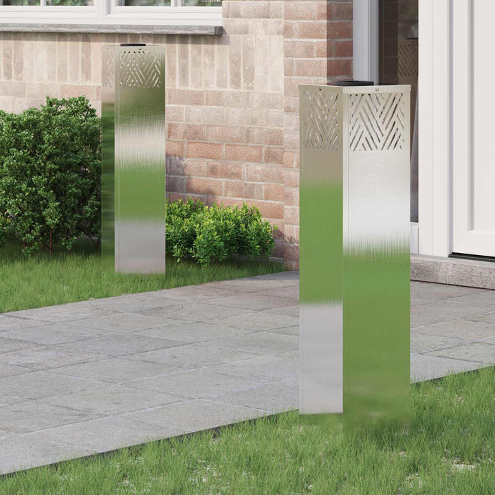 Solar LED sti lys 2 pcs Varm hvid 18 x 18 x 80 cm Rustfrit stål