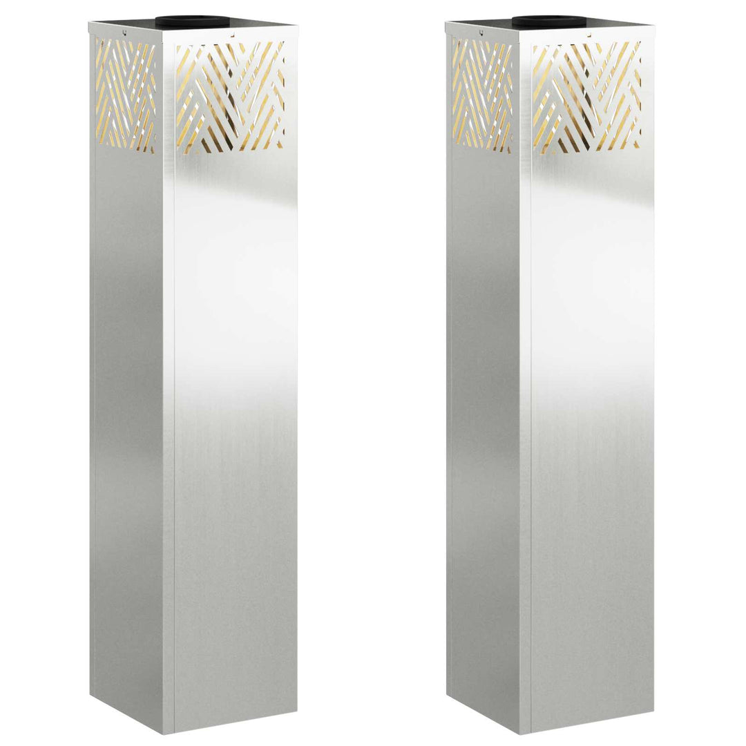 Solar LED sti lys 2 pcs Varm hvid 18 x 18 x 80 cm Galvaniseret