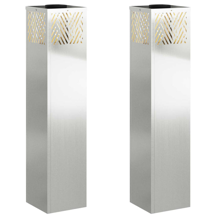 Solar LED sti lys 2 pcs Varm hvid 18 x 18 x 80 cm Galvaniseret