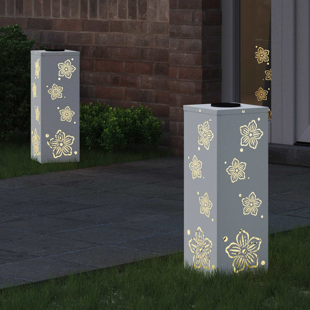 Solar LED sti lys 2 pcs Varm hvid 18 x 18 x 50 cm