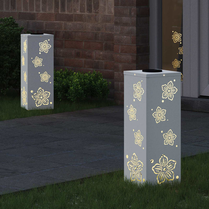Solar LED sti lys 2 pcs Varm hvid 18 x 18 x 50 cm