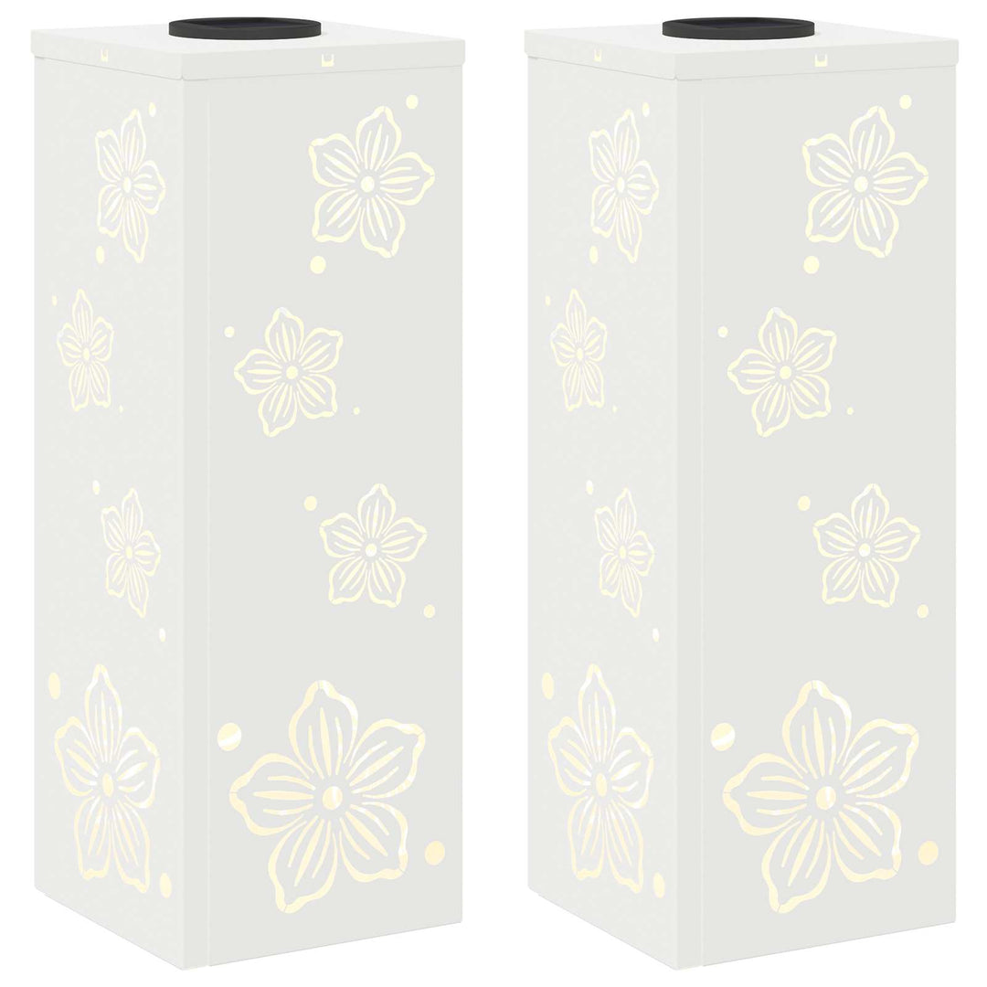 Solar LED sti lys 2 pcs Varm hvid 18 x 18 x 50 cm
